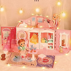 ست اسباب بازی خانه عروسکی 2 در 1 مدل کیف ویلایی 2in1 Portable Dollhouse Toy Playset with Carry Handle _اسباب بازی